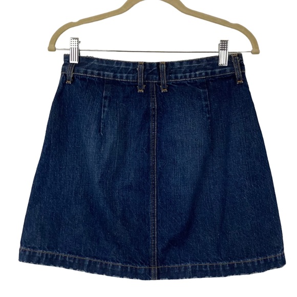 Tularosa LUCY A FRAME Denim JEAN  Button Down Distressed Skirt, SIZE 28 - Picture 2 of 5